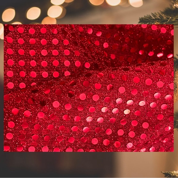 Santa Fur Sequence Scrunchie, Hair Accessory |Handmade Gift, Hair Tie, Stocking - Picture 5 of 13